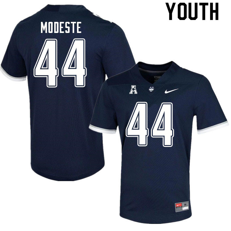 Youth #44 Max Modeste Uconn Huskies College Football Jerseys Sale-Navy - Click Image to Close